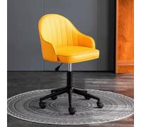 HEFJIAYCIQ Sedia Da Ufficio, Sedia Da Computer Girevole Con Supporto Ergonomico Per La Schiena in Pelle PU, Per Lavorare, Studiare, Giocare E Rilassarsi,Orange 2,48~63cm