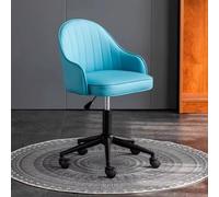 HEFJIAYCIQ Sedia Da Ufficio, Sedia Da Computer Girevole Con Supporto Ergonomico Per La Schiena in Pelle PU, Per Lavorare, Studiare, Giocare E Rilassarsi,Blue 2,48~63cm