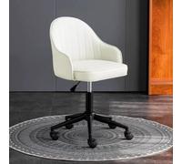 HEFJIAYCIQ Sedia Da Ufficio, Sedia Da Computer Girevole Con Supporto Ergonomico Per La Schiena in Pelle PU, Per Lavorare, Studiare, Giocare E Rilassarsi,White 2,48~63cm