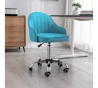 HEFJIAYCIQ Sedia Da Ufficio, Sedia Da Computer Girevole Con Supporto Ergonomico Per La Schiena in Pelle PU, Per Lavorare, Studiare, Giocare E Rilassarsi,Blue 1,42~56cm