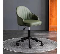 HEFJIAYCIQ Sedia Da Ufficio, Sedia Da Computer Girevole Con Supporto Ergonomico Per La Schiena in Pelle PU, Per Lavorare, Studiare, Giocare E Rilassarsi,Green 2,48~63cm