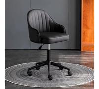 HEFJIAYCIQ Sedia Da Ufficio, Sedia Da Computer Girevole Con Supporto Ergonomico Per La Schiena in Pelle PU, Per Lavorare, Studiare, Giocare E Rilassarsi,Black 2,48~63cm