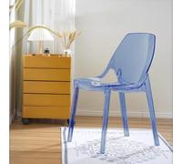 HEFJIAYCIQ Sedia in Plastica Acrilica Trasparente, Sedie Da Pranzo Senza Braccioli in Acrilico Cristallo, Per Matrimoni, Banchetti, Feste, Eventi, Cucina,Blu,44x54x81cm