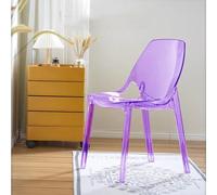 HEFJIAYCIQ Sedia in Plastica Acrilica Trasparente, Sedie Da Pranzo Senza Braccioli in Acrilico Cristallo, Per Matrimoni, Banchetti, Feste, Eventi, Cucina,Viola,44x54x81cm