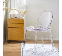 HEFJIAYCIQ Sedia in Plastica Acrilica Trasparente, Sedie Da Pranzo Senza Braccioli in Acrilico Cristallo, Per Matrimoni, Banchetti, Feste, Eventi, Cucina,Clear,44x54x81cm