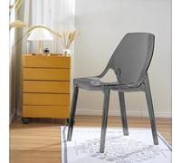 HEFJIAYCIQ Sedia in Plastica Acrilica Trasparente, Sedie Da Pranzo Senza Braccioli in Acrilico Cristallo, Per Matrimoni, Banchetti, Feste, Eventi, Cucina,Grigio,44x54x81cm