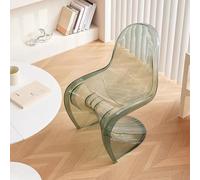 HEFJIAYCIQ Sedie Da Pranzo Trasparenti A Forma Di S, Sedia Impilabile in Plastica Dal Design Creativo, Sgabello Da Trucco in Acrilico Per Arredamento,Grigio,50x42x83cm