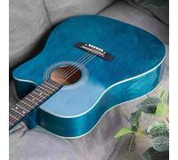 HEFJIAYCIQ Set Chitarra Acustica, Chitarra Per Principianti Con Pannello in Abete Rosso Lucido Da 41 Pollici, Per Principianti Adulti E Adolescenti Con Custodia Morbida E Tracolla,Blu,41