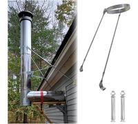 HEFJIAYCIQ Staffa Di Supporto Per Tubi Da Camino in Acciaio Inossidabile, Supporto Per Rivestimento Canna Fumaria Da Parete/Tetto, Accessorio Per Sistema Di Tubi Da Stufa in Metallo,Argento,140mm