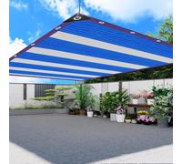 HEFJIAYCIQ Telo Ombreggiante A Strisce Blu, Telo Da Giardino in Rete Resistente Con Occhielli, Rete Ombreggiante Resistente Al Sole Per Pergola, Serra, Piante,Blu,5x9m