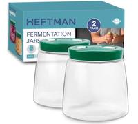 HEFTMAN Barattolo per fermentazione con presa d'aria a 1 via, 1 litro, confezione da 2, 2 barattoli per fermentazione (verde)