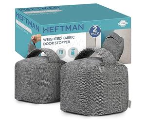 HEFTMAN Fermaporta A Pavimento, Tessuto, Decorativo Fermaporta A Sacco, Fermaporta Stoffa Con Manico, Ferma Porta Da Pavimento - Set Da 2 Pezzi