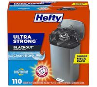 Hefty Sacchetti della spazzatura da cucina ultra resistenti, oscuranti, scoppio pulito, 13 galloni, 110 pezzi