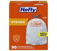 Hefty Strong Trash Bags (Tall Kitchen Drawstring, 13 Gallon, 90 Count) by Hefty