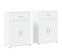 HEFZGDB 2 credenze bianche, 60 x 30 x 84 cm, in legno, per buffet, cucina, corridoio, vetrina, cucina, per dessert, bar, soggiorno, sala da pranzo