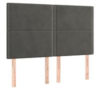 HEFZGDB 4 testiere per letto, grigio scuro, 72 x 5 x 78/88 cm, in velluto, rivestimento da parete, per hotel, camera da letto, albergo, camera degli ospiti