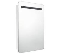 HEFZGDB Armadietto a specchio a LED per bagno, bianco lucido, 60 x 11 x 80 cm, per ufficio, medicinali, per camera degli ospiti, soggiorno, bagno