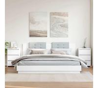 HEFZGDB Comodini da comodino, 2 pezzi, bianco, 40 x 35 x 62,5 cm, materiale in legno con tre cassetti per riporre oggetti, comodini stabili e durevoli per interni, facili da pulire e di bell'aspetto.