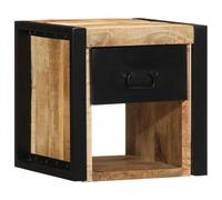 HEFZGDB Comodino da parete in legno di mango massiccio, 40 x 35 x 40 cm, con piano robusto e ampio spazio di archiviazione, aspetto rustico, venature uniche, per l'arredamento della camera da letto.