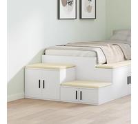 HEFZGDB Comodino Moderno in Legno Ingegnerizzato Bianco 108x41x40 cm con Ampio Cassetto e Scaffale Aperto per Camera da Letto, Design Minimalista e Costruzione Robusta MDF, Mobile