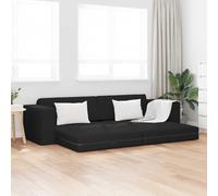 HEFZGDB Comodo divano letto con braccioli bassi e rivestimenti sfoderabili dal design sottile per il soggiorno come letto convertibile in nero, 200 cm