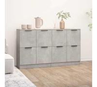 HEFZGDB Credenza 2 pezzi. Grigio cemento 60 x 30 x 70 cm: credenze minimaliste per la casa con ampio spazio di archiviazione, multifunzionale come armadietto consolle in legno di facile manutenzione