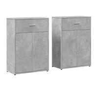 HEFZGDB Credenza 2 pezzi, grigio cemento, 60 x 30 x 84 cm, in legno, da cucina, buffet, cucina, corridoio, vetrina, cucina, per dessert, bar, soggiorno, sala da pranzo