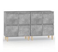 HEFZGDB Credenza 2 pezzi, grigio cemento, 60 x 35 x 70 cm, in legno, espositore per buffet, cucina, soggiorno, vetrina, cucina, sala da pranzo, soggiorno, caffè, dessert