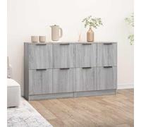 HEFZGDB Credenza 2 pezzi. Grigio Sonoma 60 x 30 x 70 cm: credenze minimaliste per la casa con ampio spazio di archiviazione, multifunzionale come armadietto consolle in legno facile da pulire