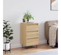 HEFZGDB Credenza bianca con 3 cassetti in legno e gambe in metallo, credenza moderna con supporto da parete per un fissaggio sicuro, con spazio per il soggiorno, senza tempo