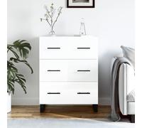 HEFZGDB Credenza classica con tre cassetti in legno con superficie liscia, robusta credenza con grande superficie e supporto da parete contro il ribaltamento