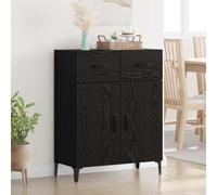 HEFZGDB Credenza classica in legno di quercia nera, elegante credenza per interni con grande capienza, con supporto da parete per la sicurezza, con ante