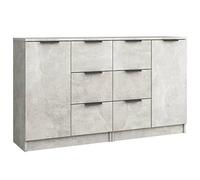 HEFZGDB Credenza da cucina, 2 pezzi, grigio cemento, 60 x 30 x 70 cm, in legno, per cucina, buffet, bar, vetrina, cucina, soggiorno, bar, sala da pranzo