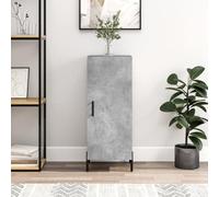 HEFZGDB Credenza moderna con gambe in metallo e tre scomparti per molto spazio, grigio cemento in legno, con supporto da parete per la sicurezza contro il ribaltamento