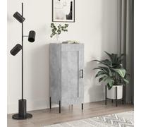 HEFZGDB Credenza moderna con vano portaoggetti grigio cemento e gambe in metallo, credenza con tre scomparti e porta in legno, con supporto da parete contro il ribaltamento, grigio cemento con gambe