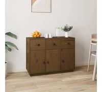 HEFZGDB Credenza rustica in legno massello di pino marrone miele con 6 scomparti e 3 cassetti, credenza classica in legno di pino per soggiorno e camera da letto, armadietto