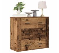 HEFZGDB Credenza stabile per la casa, in legno, moderna credenza con grande superficie e tre cassetti, con supporto da parete contro il ribaltamento, 80 x 33 x 70 cm