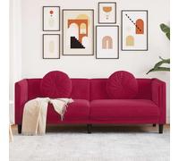 HEFZGDB Divano a 3 posti con cuscino in velluto rosso vinaccia, morbido rivestimento in velluto per soggiorno, con gambe di supporto stabili e comoda seduta, design elegante per il relax