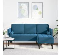 HEFZGDB Divano a forma di L, blu, 173 x 131 x 67 cm, in velluto, design moderno, in peluche, resistente alle macchie, comodo, per soggiorno, angolo lettura, riunioni di famiglia, relax, elegante