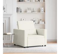 HEFZGDB Divano letto 3 in 1 in velluto color crema, imbottito, confortevole. Questa pratica poltrona color crema è un posto accogliente e un fantastico divano letto, perfetto