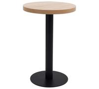 HEFZGDB Elegante tavolo da bistrot marrone chiaro, 50 cm, in MDF con struttura in acciaio, 1 gamba e base del tavolo, facile da montare e pulire, ideale per ristorante, caffetteria, bar, ambiente