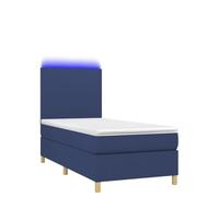 HEFZGDB Letto a molle con materasso e LED blu, 90 x 200 cm, in tessuto, letto per gli ospiti, letto singolo per soggiorno, alberghi, camera da letto