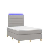 HEFZGDB Letto a molle con materasso e LED, grigio chiaro, 120 x 200 cm, in tessuto, letto per gli ospiti, letto singolo per soggiorno, alberghi, camera da letto