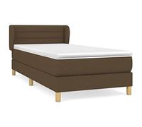 HEFZGDB Letto a molle con materasso marrone scuro, 80 x 200 cm, in tessuto, letto matrimoniale, letto per gli ospiti, telaio per letto singolo, per camera da letto, albergo, soggiorno, camera degli