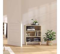 HEFZGDB Libreria con grande superficie e tre ripiani, armadio portaoggetti per soggiorno, credenza stabile con gambe in legno e scaffale in rovere Sonoma