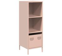HEFZGDB Mobile alto stabile con piedini in metallo, utilizzabile come libreria facile da pulire, design classico con cassetto e superficie liscia per una facile pulizia, colore rosa, dimensioni: