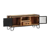 HEFZGDB Mobile per TV, 110 x 31 x 46 cm, in legno di mango grezzo, per camera degli ospiti, camera da letto, sala ricreative e ufficio