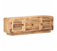 HEFZGDB Mobile per TV, 120 x 30 x 40 cm, in legno di mango grezzo, con due scomparti e cassetto, stabile mobile per TV in stile classico, credenza durevole con robusto piano superiore