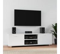HEFZGDB Mobile Porta TV Bianco 140x40,5x35 cm in Legno Multistrato con 4 Scomparti e 4 Uscite Cavi per Organizzazione, Supporto per Schermo Piatto, Moderno Mobile TV in Legno