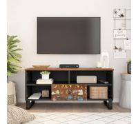 HEFZGDB Mobile TV 100x33x46cm in Legno Massello Recupero e Multistrato con 4 Scomparti a Giorno e 1 Cassetto, Piani Spaziosi e Piedini in Ferro Stabili per Soggiorno, Credenza Bassa